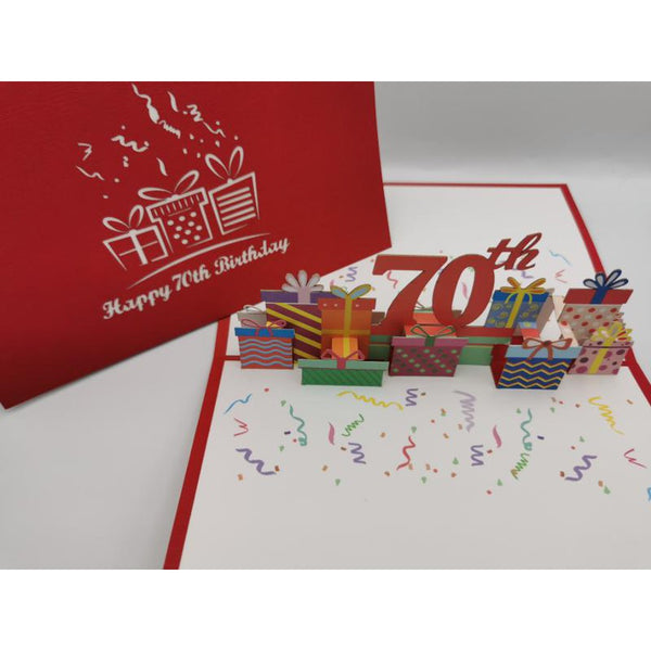 3d Pop up Card - 70th (Presents)-Nook & Cranny Gift Store-2019 National Gift Store Of The Year-Ireland-Gift Shop