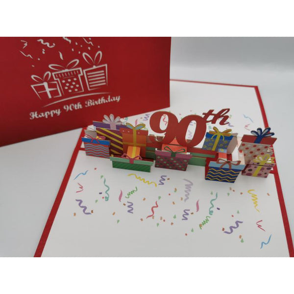3d Pop up Card - 90th (Presents)-Nook & Cranny Gift Store-2019 National Gift Store Of The Year-Ireland-Gift Shop