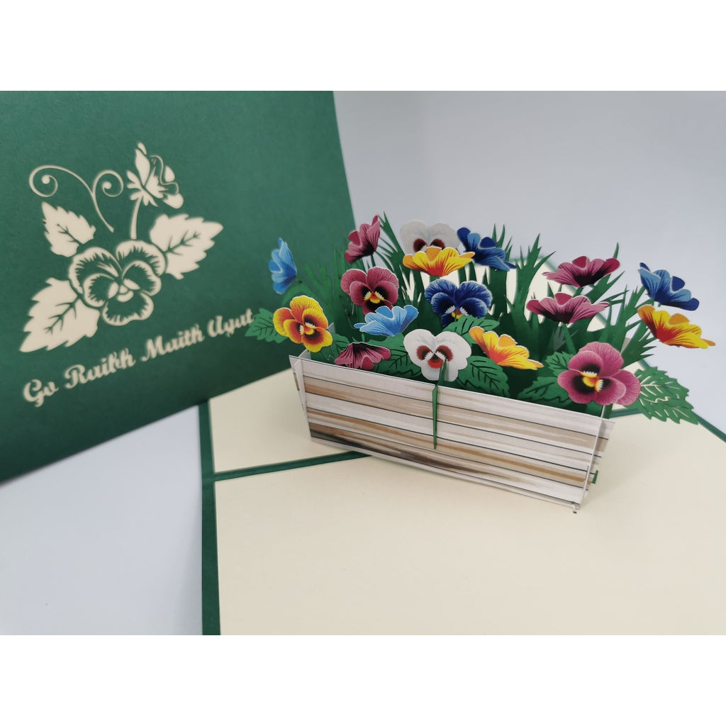 3d Pop up Card - Flower Crate (Go raibh maith agat)-Nook & Cranny Gift Store-2019 National Gift Store Of The Year-Ireland-Gift Shop