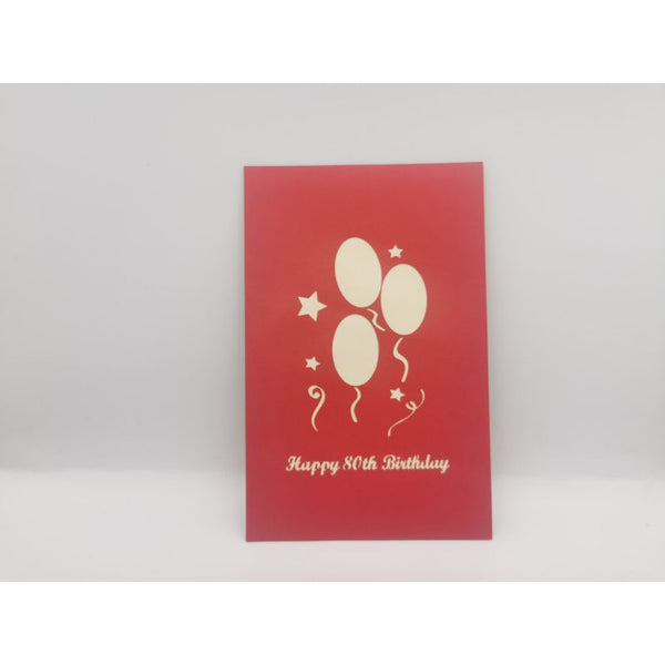 3d Pop up Card - 80th (Balloons)-Nook & Cranny Gift Store-2019 National Gift Store Of The Year-Ireland-Gift Shop