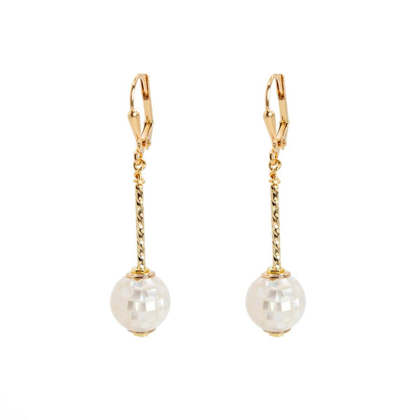 Aoibhianne White Tube Earrings - Short-Nook & Cranny Gift Store-2019 National Gift Store Of The Year-Ireland-Gift Shop