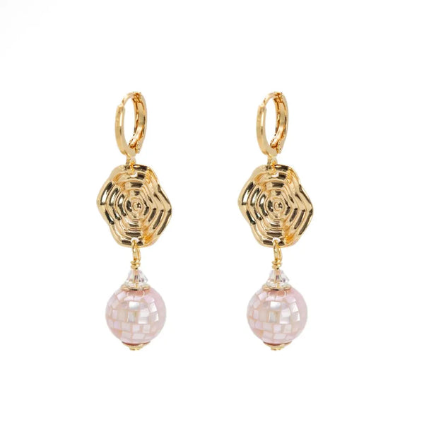 Aoibhianne Pink Wave Drop Earrings-Nook & Cranny Gift Store-2019 National Gift Store Of The Year-Ireland-Gift Shop