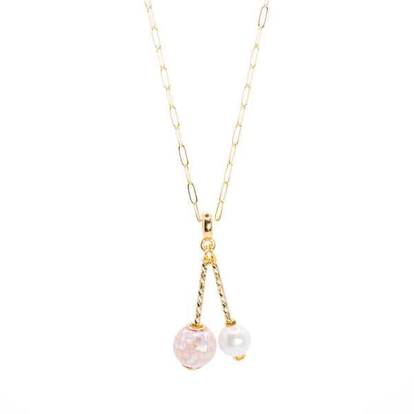 Aoibheann Pink Double Drop Necklace-Nook & Cranny Gift Store-2019 National Gift Store Of The Year-Ireland-Gift Shop
