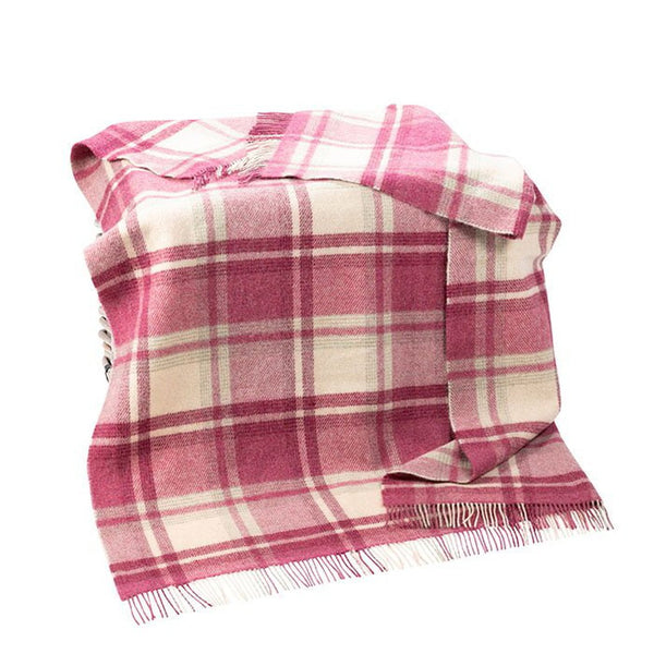 (Hug in a Rug) Pure Wool - Pink Mixed Plaid-Nook & Cranny Gift Store-2019 National Gift Store Of The Year-Ireland-Gift Shop