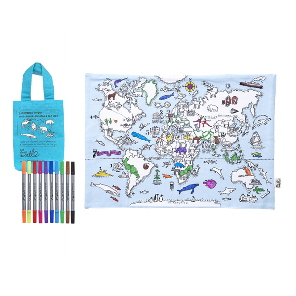 Colour in your own place mat - (World and Sealife Design)-Nook & Cranny Gift Store-2019 National Gift Store Of The Year-Ireland-Gift Shop