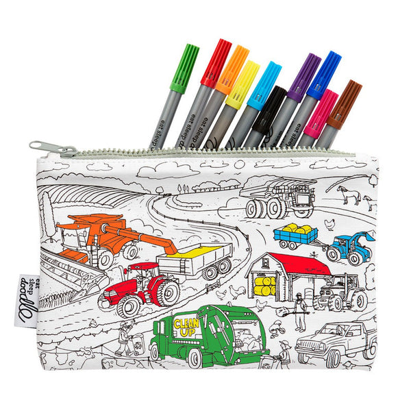 Colour your own pencil case - (Working Wheels)-Nook & Cranny Gift Store-2019 National Gift Store Of The Year-Ireland-Gift Shop