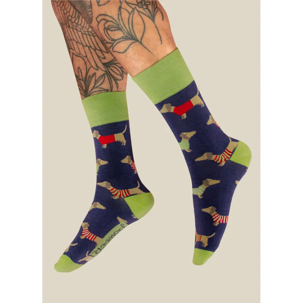 Men's Sock - Sausage Dogs (Navy)-Nook & Cranny Gift Store-2019 National Gift Store Of The Year-Ireland-Gift Shop