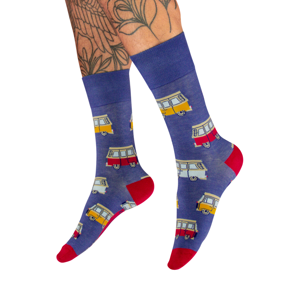 Men's Sock - Vintage Van (Denim)-Nook & Cranny Gift Store-2019 National Gift Store Of The Year-Ireland-Gift Shop
