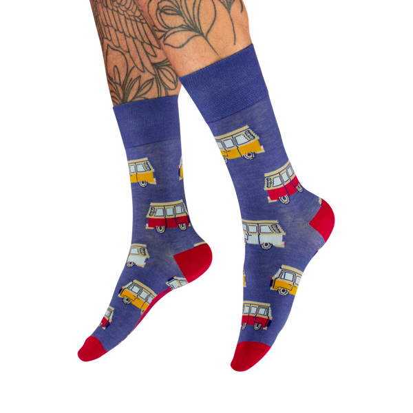 Men's Sock - Vintage Van (Denim)-Nook & Cranny Gift Store-2019 National Gift Store Of The Year-Ireland-Gift Shop