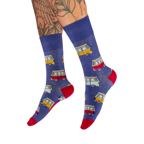 Men's Sock - Vintage Van (Denim)-Nook & Cranny Gift Store-2019 National Gift Store Of The Year-Ireland-Gift Shop
