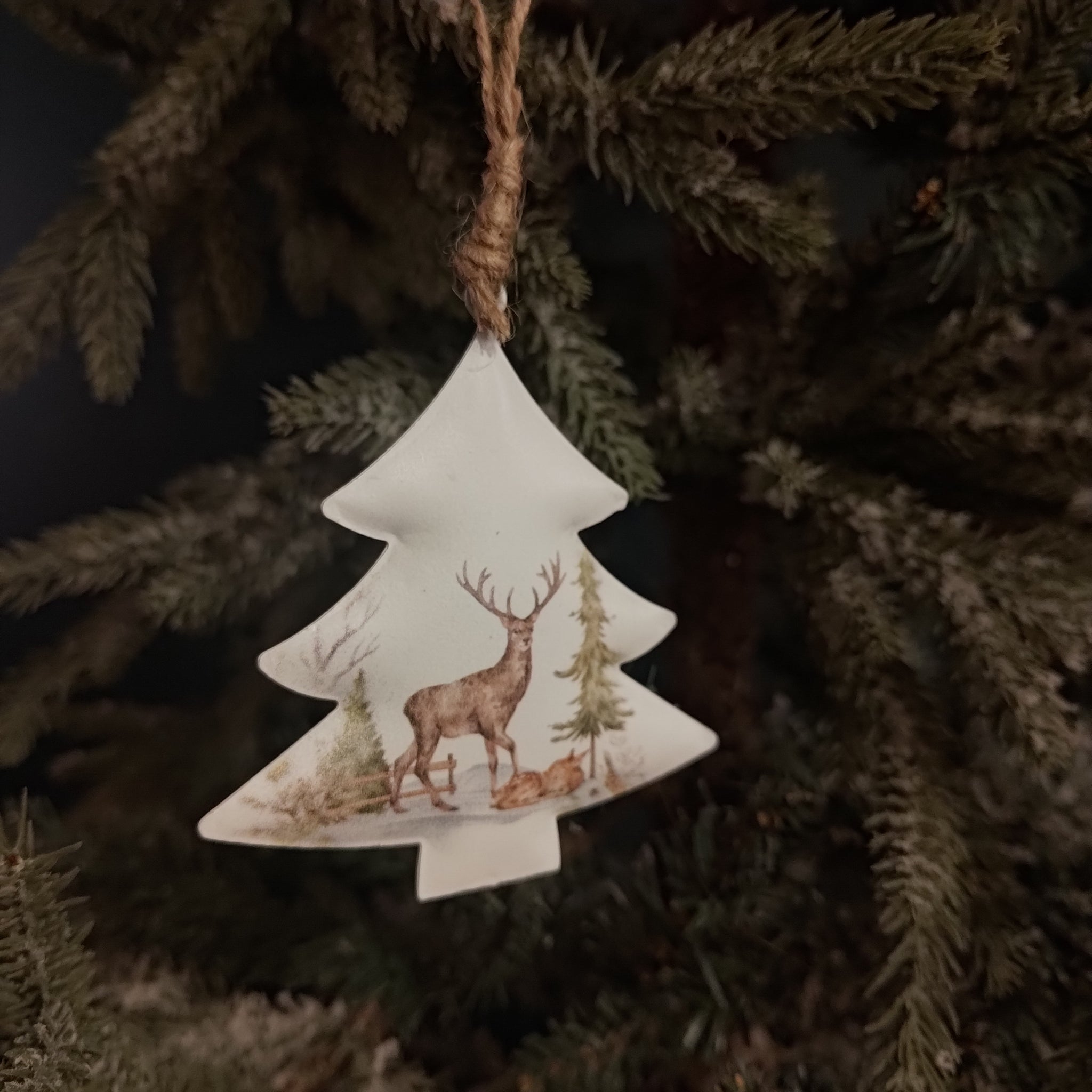 Metal Christmas Hanging Decoration - White-Nook & Cranny Gift Store-2019 National Gift Store Of The Year-Ireland-Gift Shop