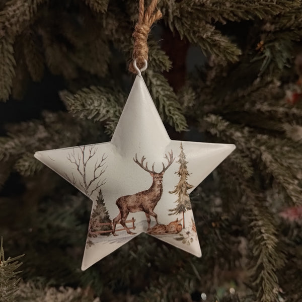 Metal Christmas Hanging Decoration - White-Nook & Cranny Gift Store-2019 National Gift Store Of The Year-Ireland-Gift Shop