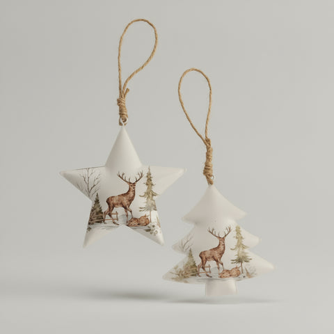 Metal Christmas Hanging Decoration - White-Nook & Cranny Gift Store-2019 National Gift Store Of The Year-Ireland-Gift Shop