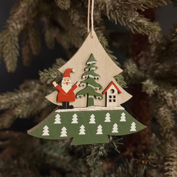 Wooden Christmas Decoration -Santa-Nook & Cranny Gift Store-2019 National Gift Store Of The Year-Ireland-Gift Shop