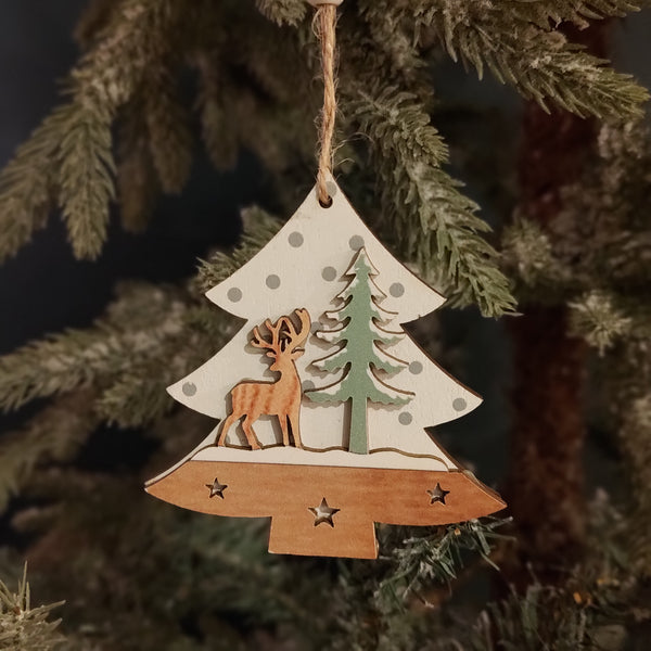 Wooden Christmas Decoration - Reindeer-Nook & Cranny Gift Store-2019 National Gift Store Of The Year-Ireland-Gift Shop