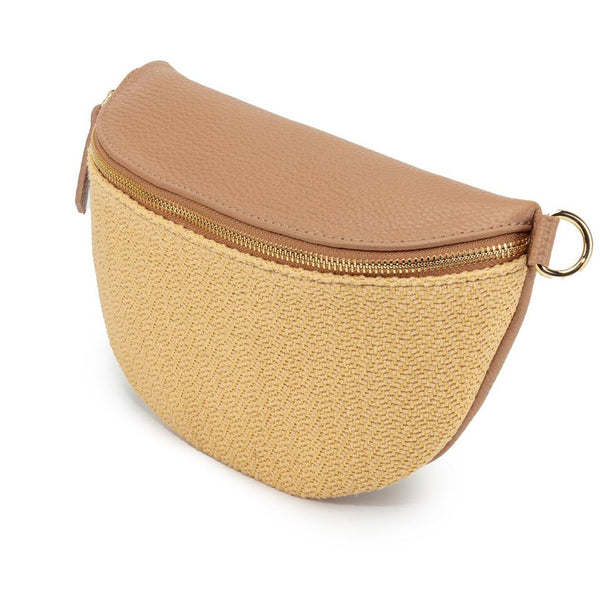 Elie Beaumont Sling Raffia and Italian Leather Bag - Camel-Nook & Cranny Gift Store-2019 National Gift Store Of The Year-Ireland-Gift Shop