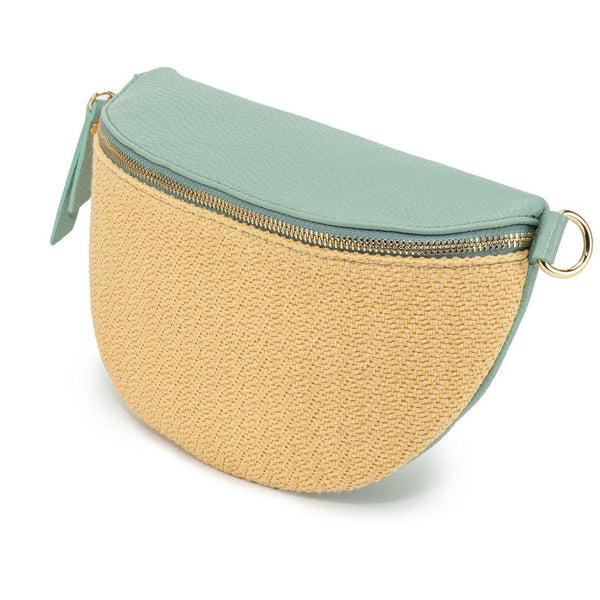 Elie Beaumont Sling Raffia and Italian Leather Bag - Mint-Nook & Cranny Gift Store-2019 National Gift Store Of The Year-Ireland-Gift Shop