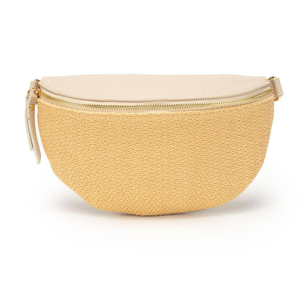 Elie Beaumont Sling Raffia and Italian Leather Bag - Stone-Nook & Cranny Gift Store-2019 National Gift Store Of The Year-Ireland-Gift Shop