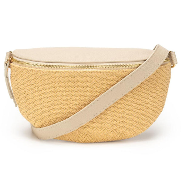 Elie Beaumont Sling Raffia and Italian Leather Bag - Stone-Nook & Cranny Gift Store-2019 National Gift Store Of The Year-Ireland-Gift Shop