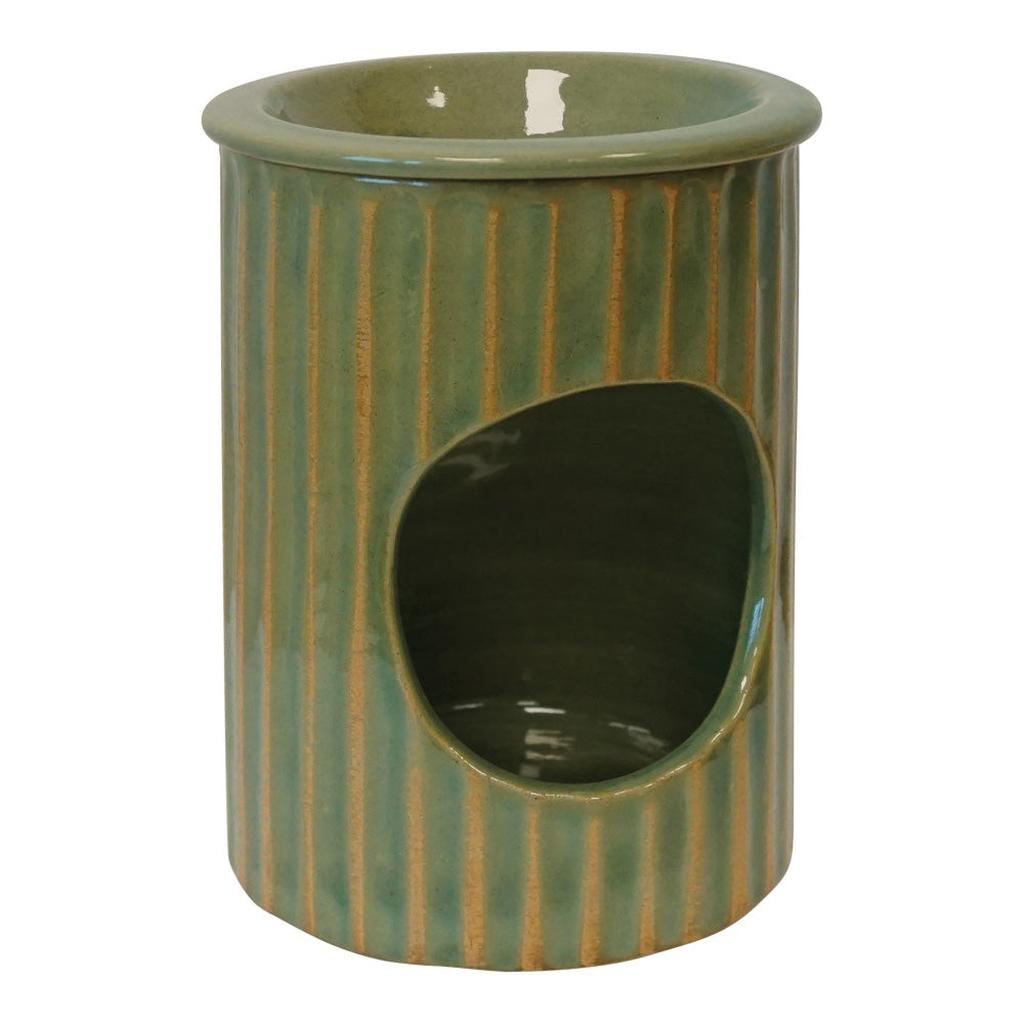 Ceramic Oil Burner - Olive Green-Nook & Cranny Gift Store-2019 National Gift Store Of The Year-Ireland-Gift Shop
