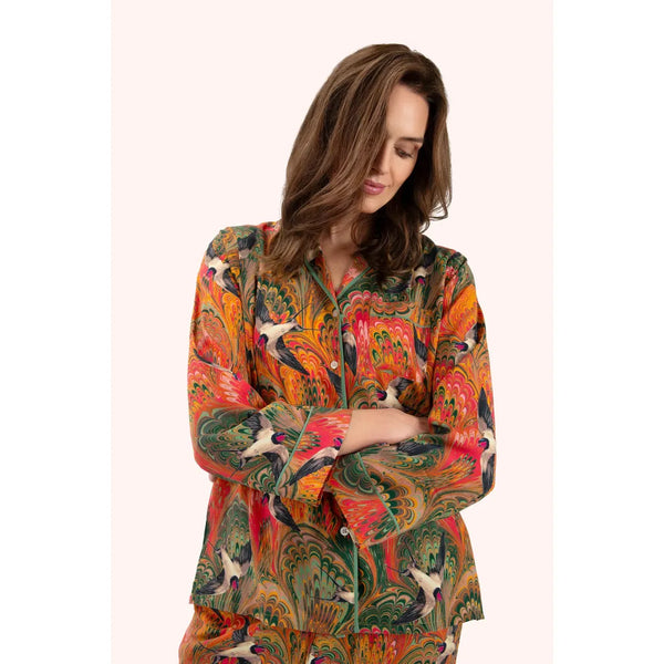 Super soft Luxurious Long Sleeve Pajamas - Marbled Swallows-Nook & Cranny Gift Store-2019 National Gift Store Of The Year-Ireland-Gift Shop
