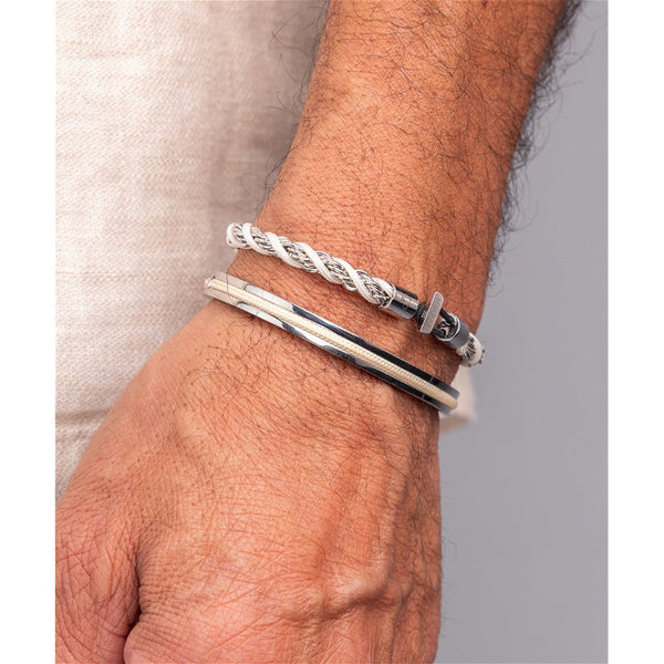 Catena Twisted Bracelet - Cream / Silver-Nook & Cranny Gift Store-2019 National Gift Store Of The Year-Ireland-Gift Shop