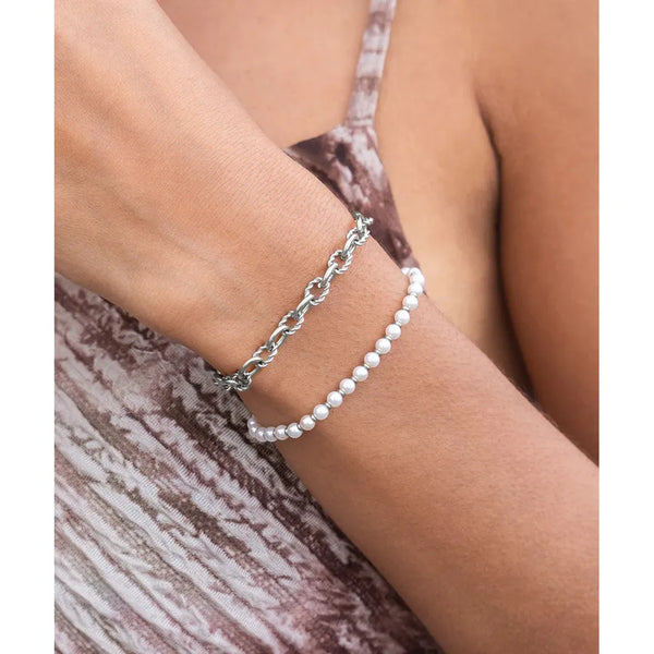 Brontide 4mm Pearl/Silver Bracelet-Nook & Cranny Gift Store-2019 National Gift Store Of The Year-Ireland-Gift Shop