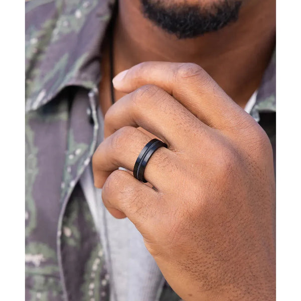 Navarch 6mm Ring - Black-Nook & Cranny Gift Store-2019 National Gift Store Of The Year-Ireland-Gift Shop