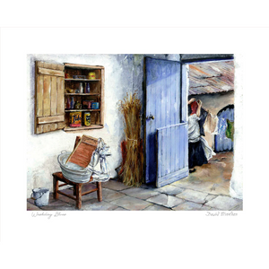 'Washday Blues' - Irish Framed Print-Nook & Cranny Gift Store-2019 National Gift Store Of The Year-Ireland-Gift Shop