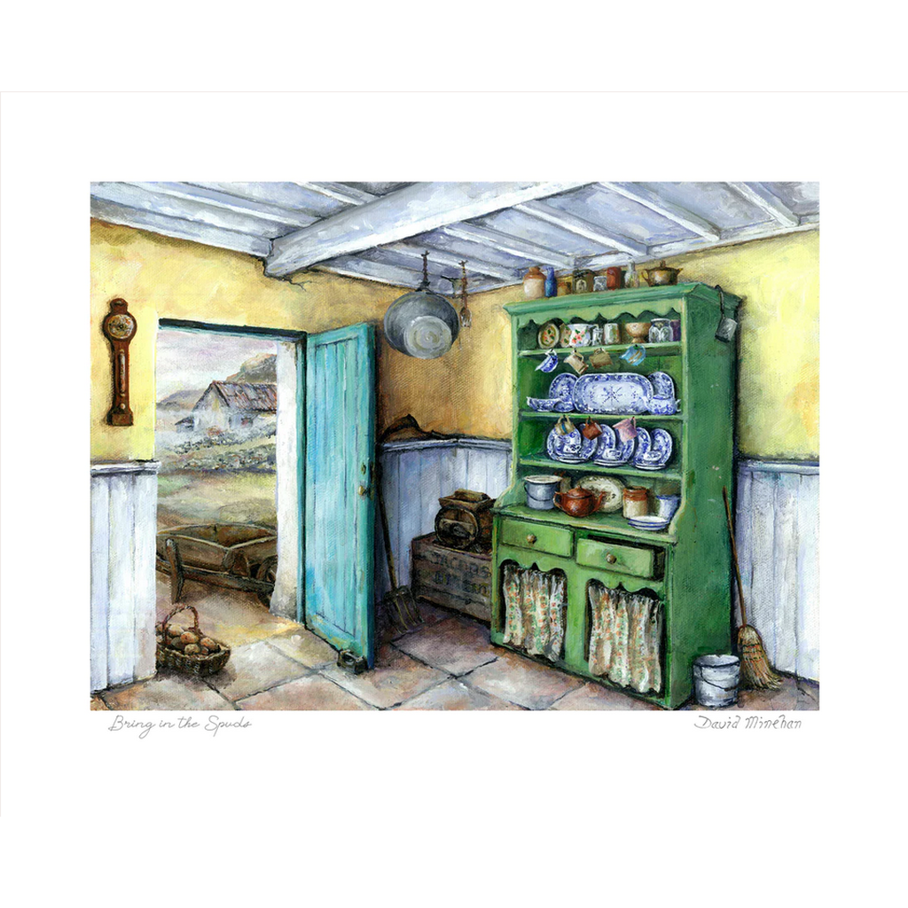 'Bring in the Spuds' - Irish Framed Print-Nook & Cranny Gift Store-2019 National Gift Store Of The Year-Ireland-Gift Shop