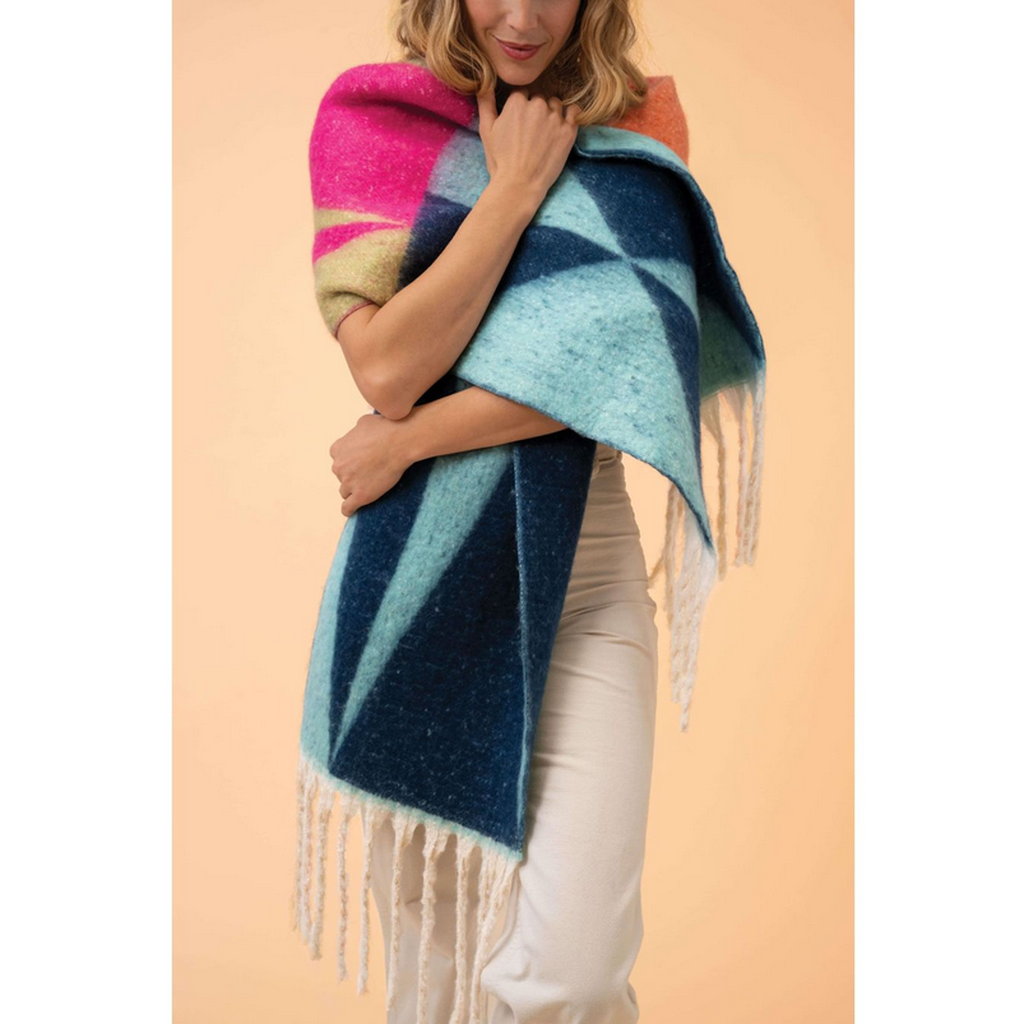 Raya Cozy Scarf - Aqua & Petal-Nook & Cranny Gift Store-2019 National Gift Store Of The Year-Ireland-Gift Shop