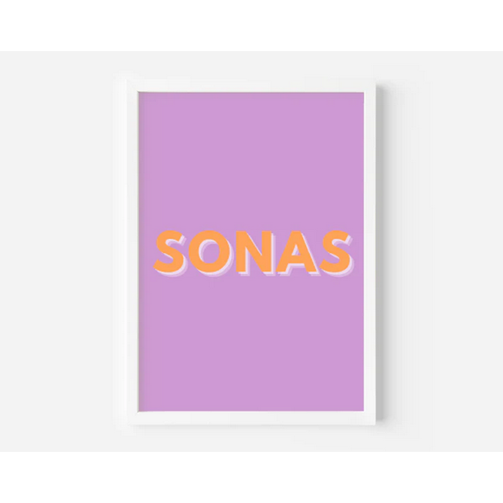 Sonas - "Happiness" as Gaeilge (A4 Print)-Nook & Cranny Gift Store-2019 National Gift Store Of The Year-Ireland-Gift Shop