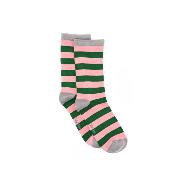 Green & Red Stripe Bamboo Socks-Nook & Cranny Gift Store-2019 National Gift Store Of The Year-Ireland-Gift Shop