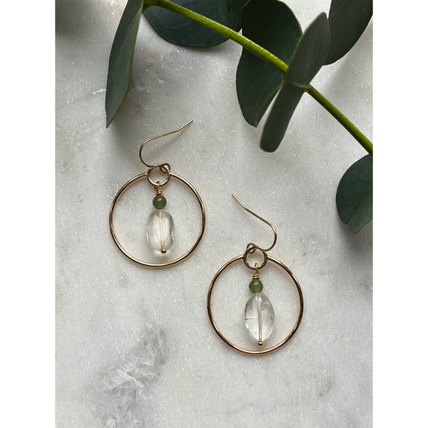 Aria Earrings - Clear Quartz-Nook & Cranny Gift Store-2019 National Gift Store Of The Year-Ireland-Gift Shop