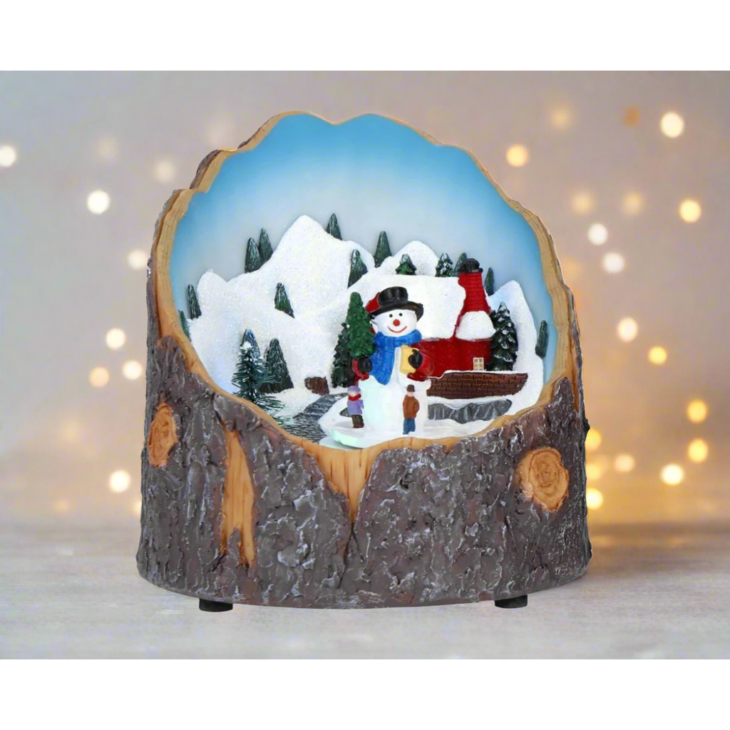 Musical Christmas Scene Light Up Ornament - Tree Trunk-Nook & Cranny Gift Store-2019 National Gift Store Of The Year-Ireland-Gift Shop