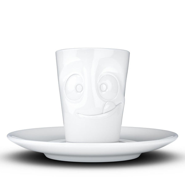 Espresso Cup with Saucer - Tasty Face-Nook & Cranny Gift Store-2019 National Gift Store Of The Year-Ireland-Gift Shop