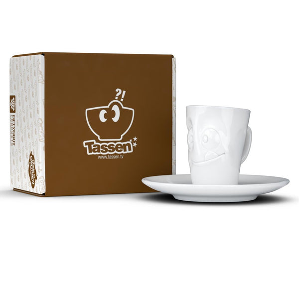 Espresso Cup with Saucer - Tasty Face-Nook & Cranny Gift Store-2019 National Gift Store Of The Year-Ireland-Gift Shop