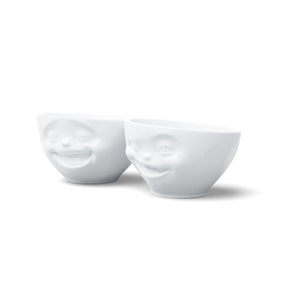 Porcelain Bowl Set of 2 with Laughing & Winking Face-Nook & Cranny Gift Store-2019 National Gift Store Of The Year-Ireland-Gift Shop