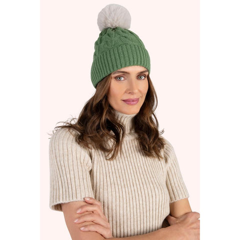 Elise Bobble Hat - Sage & Cream-Nook & Cranny Gift Store-2019 National Gift Store Of The Year-Ireland-Gift Shop