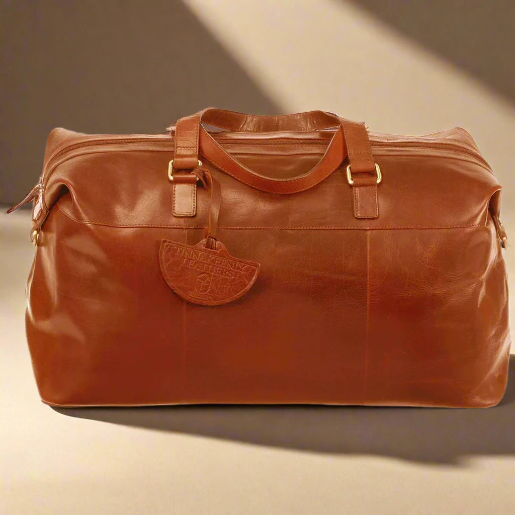 Soft Leather Travel Bag (Tan) - Luxury Irish-Nook & Cranny Gift Store-2019 National Gift Store Of The Year-Ireland-Gift Shop