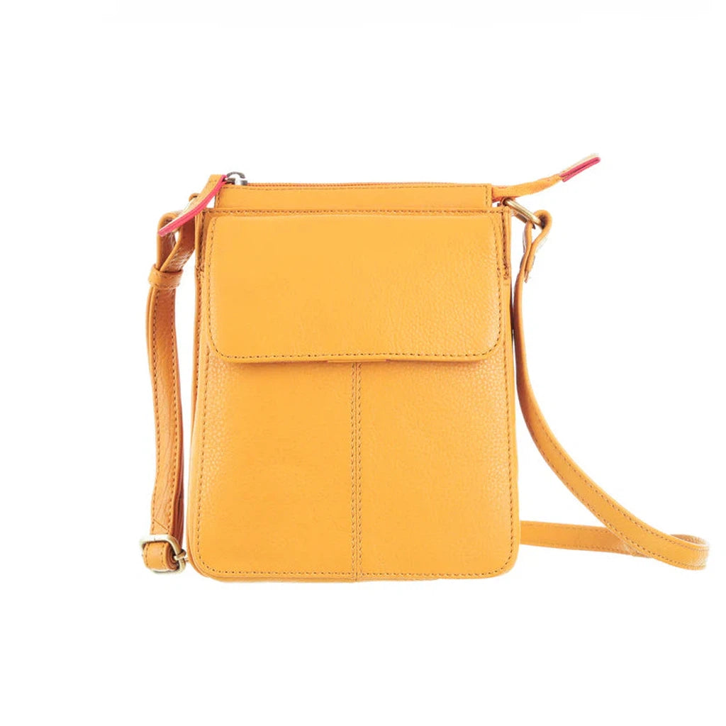 Flexible Cross body / shoulder bag (mustard leather)-Nook & Cranny Gift Store-2019 National Gift Store Of The Year-Ireland-Gift Shop