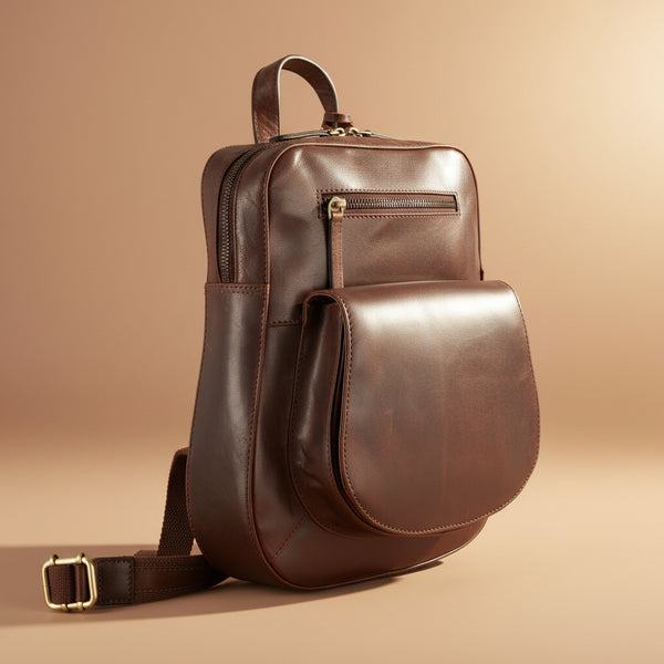 Luxury Irish Soft Leather - Sisken Back Pack (Brown)