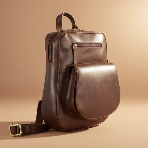 Luxury Irish Soft Leather - Sisken Back Pack (Brown)