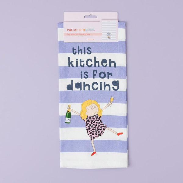 Funny kitchen tea towel - Kitchen is for dancing-Nook & Cranny Gift Store-2019 National Gift Store Of The Year-Ireland-Gift Shop
