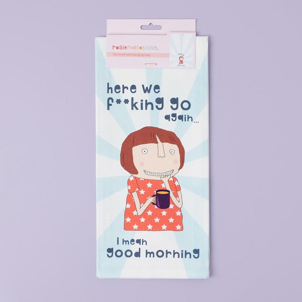 Funny kitchen tea towel - Here we go again...-Nook & Cranny Gift Store-2019 National Gift Store Of The Year-Ireland-Gift Shop