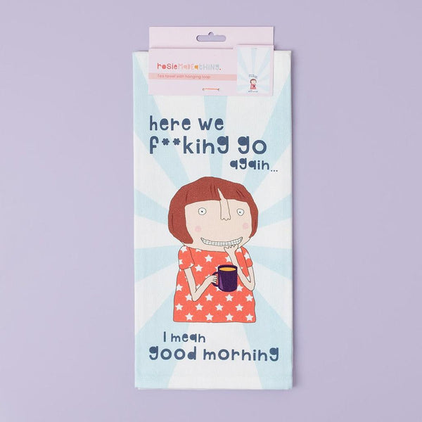Funny kitchen tea towel - Here we go again...-Nook & Cranny Gift Store-2019 National Gift Store Of The Year-Ireland-Gift Shop