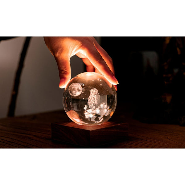 Amber Crystal Light - The Owl and Moon-Nook & Cranny Gift Store-2019 National Gift Store Of The Year-Ireland-Gift Shop