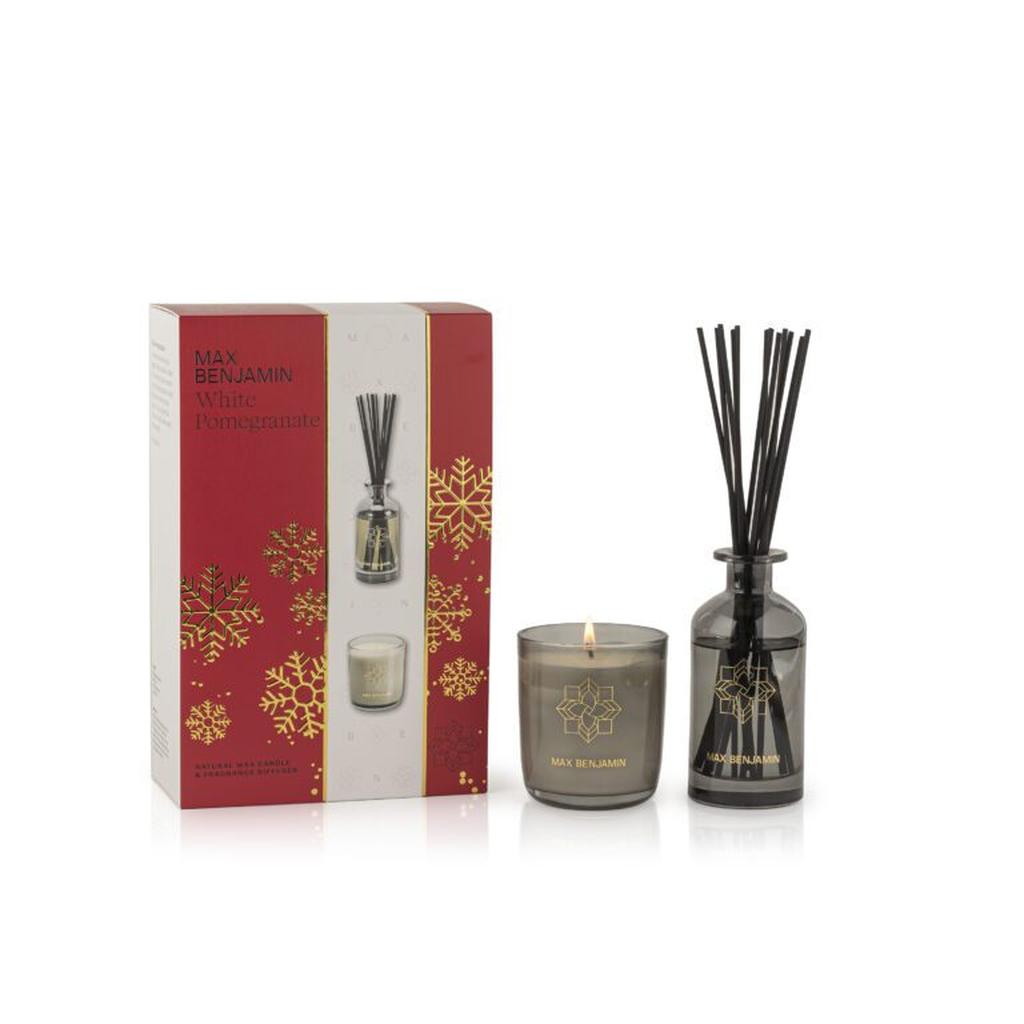 Max Benjamin - White Pomegranate Luxury Diffuser and Candle Christmas Gift Box-Nook & Cranny Gift Store-2019 National Gift Store Of The Year-Ireland-Gift Shop