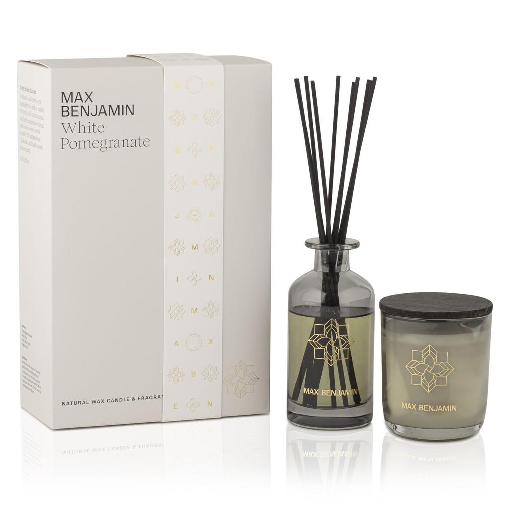 Max Benjamin - White Pomegranate Luxury Diffuser and Candle Gift Box-Nook & Cranny Gift Store-2019 National Gift Store Of The Year-Ireland-Gift Shop