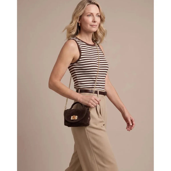 Elie Beaumont Mini Bambou Bag - Dark Chocolate Suede-Nook & Cranny Gift Store-2019 National Gift Store Of The Year-Ireland-Gift Shop